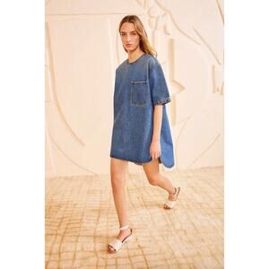 Ulla Johnson Joan Tunic Dress Danube Denim Oversized 100% Cotton Size M